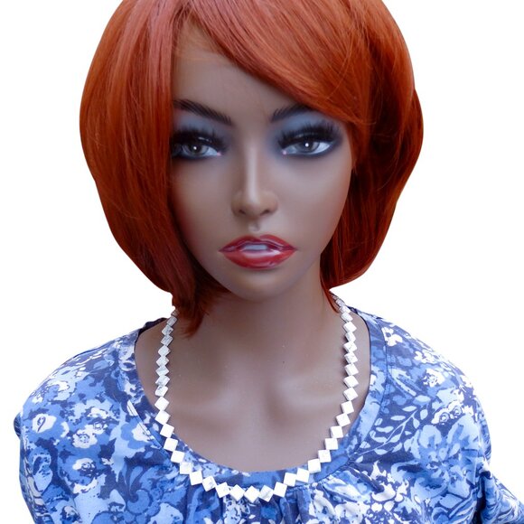 White Howlite Flat Necklace 4131 - Picture 3 of 7